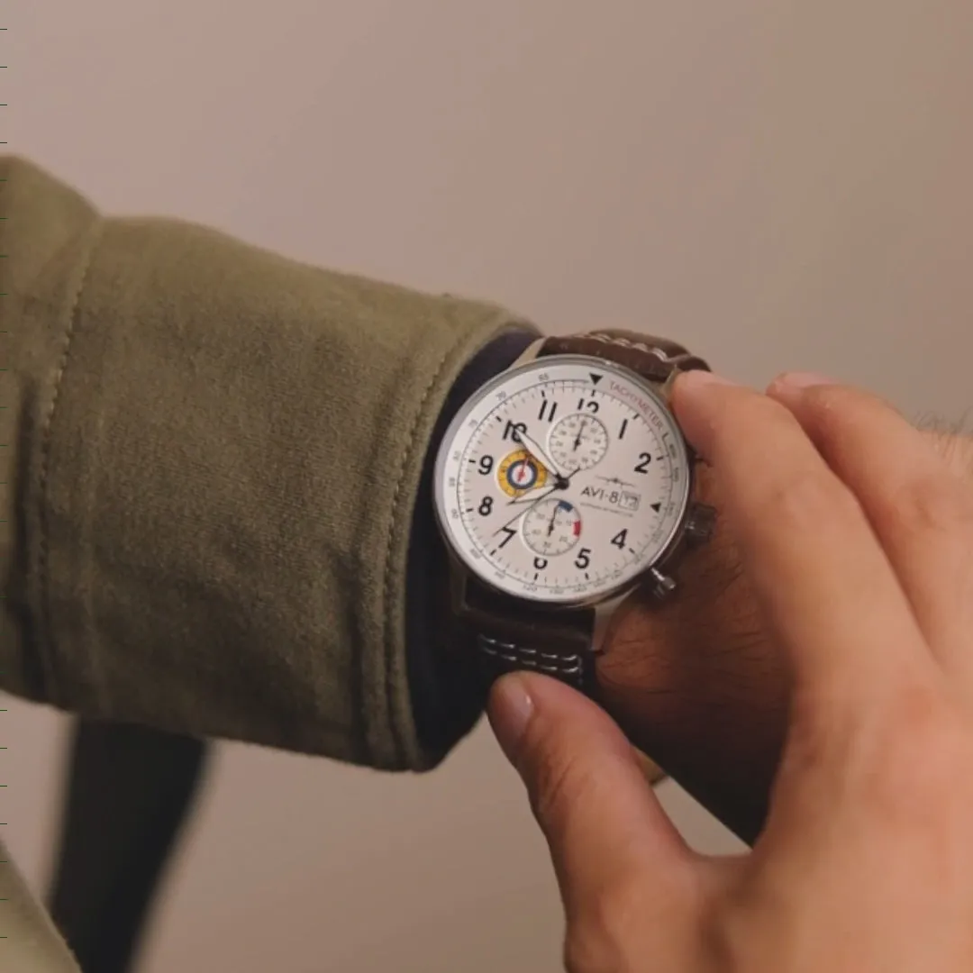 AVI-8 Hawker Hurricane Classic Chronograph White AV401101 detay görseli 1
