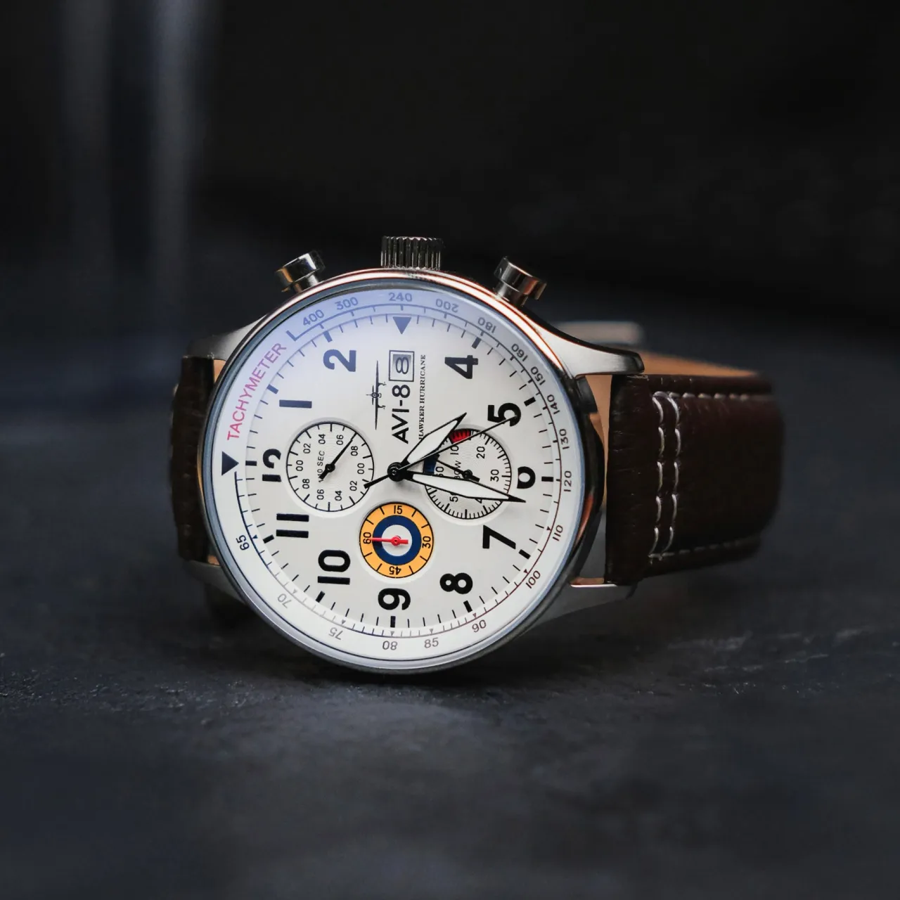 AVI-8 Hawker Hurricane Classic Chronograph White AV401101 detay görseli 4