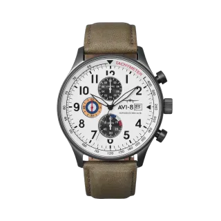 AVI-8 Hawker Hurricane Classic Chronograph Ivory Grayscale AV40110B