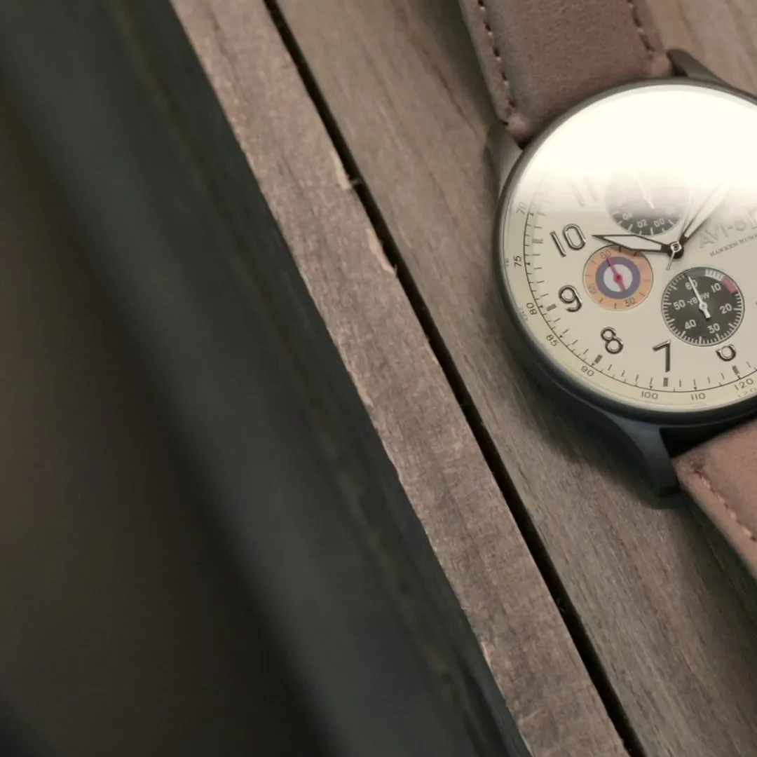 AVI-8 Hawker Hurricane Classic Chronograph Cream Beige AV40110C detay görseli 1