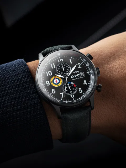 AVI-8 Hawker Hurricane Classic Chronograph Military Green AV40110D Görsel 3