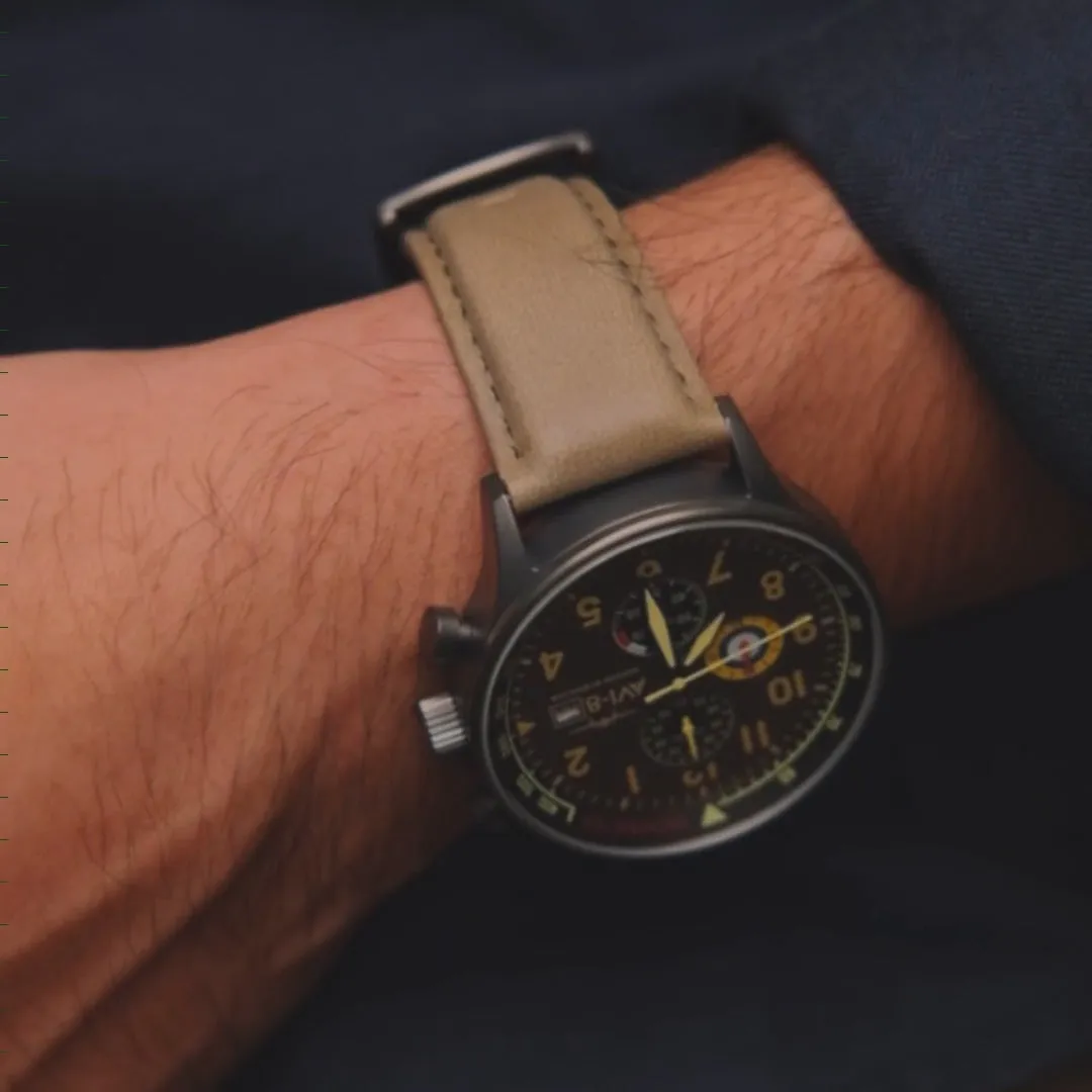 AVI-8 Hawker Hurricane Classic Chronograph Dark Earth AV40110E detay görseli 1