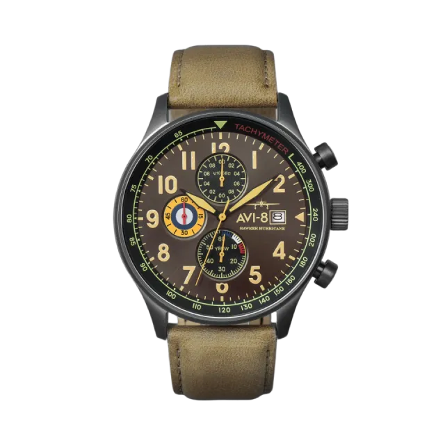 AVI-8 Hawker Hurricane Classic Chronograph Dark Earth AV40110E Görsel 1