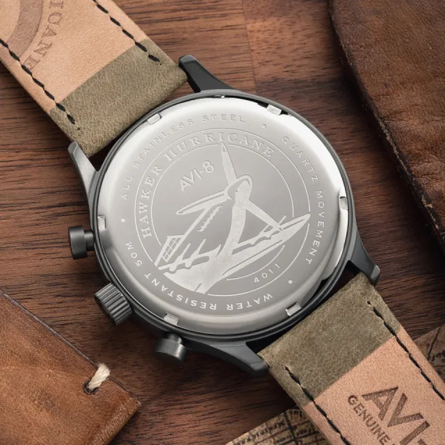 AVI-8 Hawker Hurricane Classic Chronograph Dark Earth AV40110E Görsel 8