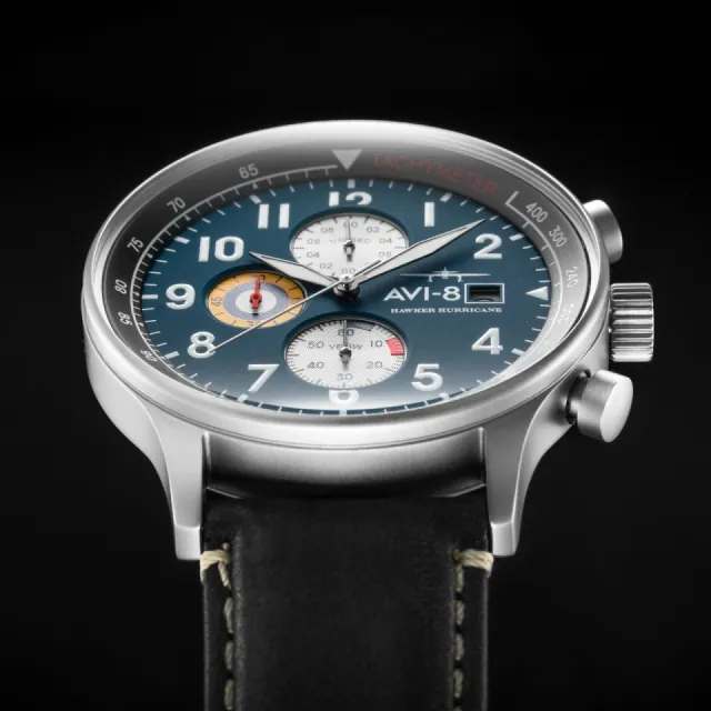 AVI-8 Hawker Hurricane Classic Chronograph Midnight Black AV40110I Görsel 4