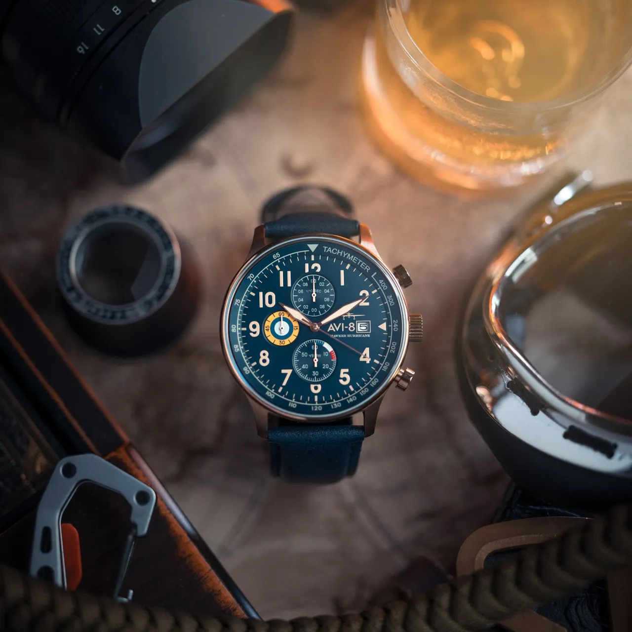 AVI-8 Hawker Hurricane Classic Chronograph Blue AV40110Q detay görseli 2