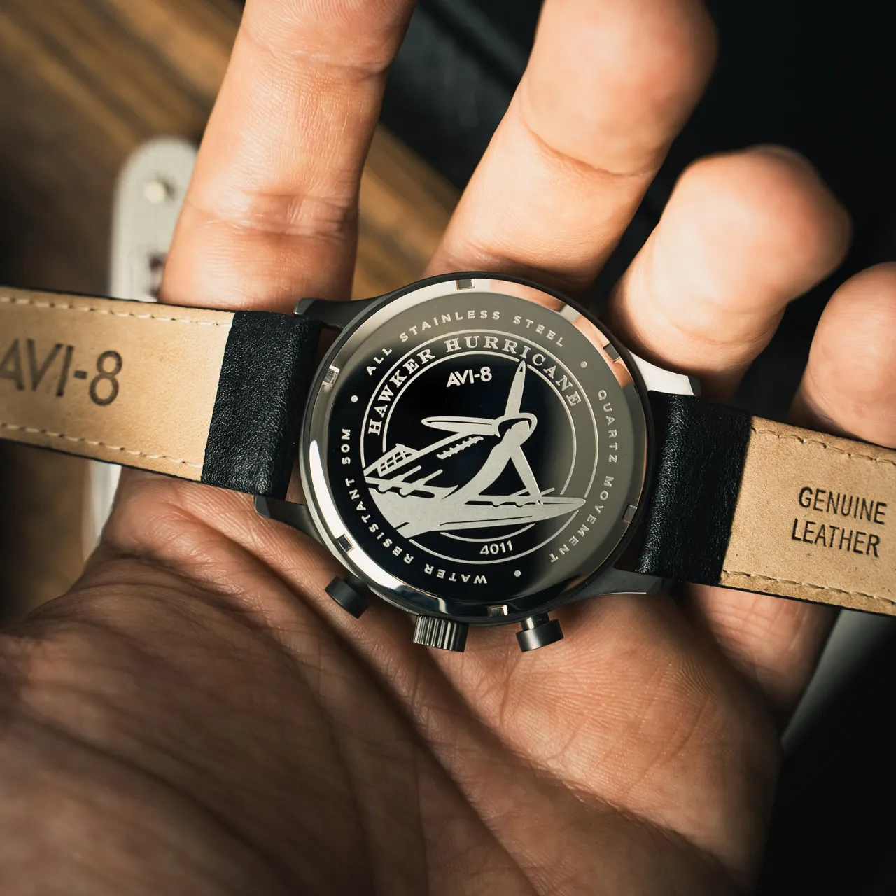 AVI-8 Hawker Hurricane Classic Chronograph Noire AV40110R detay görseli 4