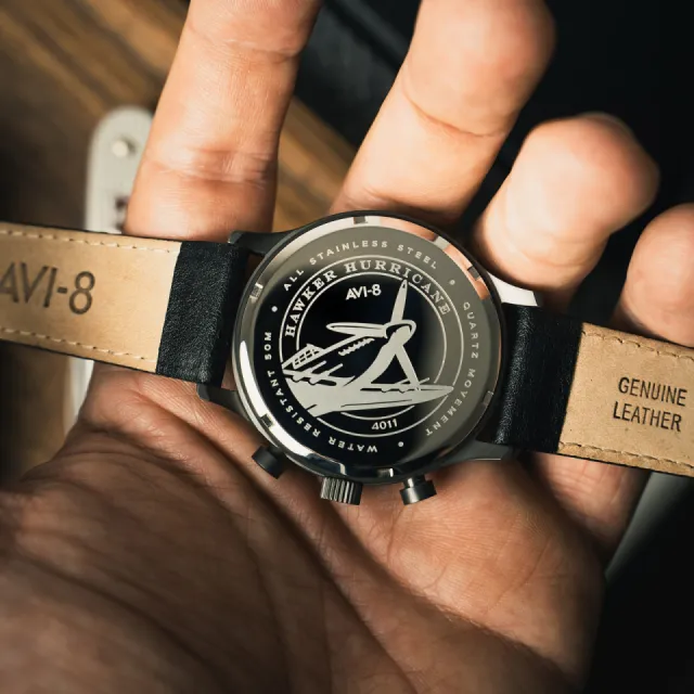 AVI-8 Hawker Hurricane Classic Chronograph Noire AV40110R Görsel 5