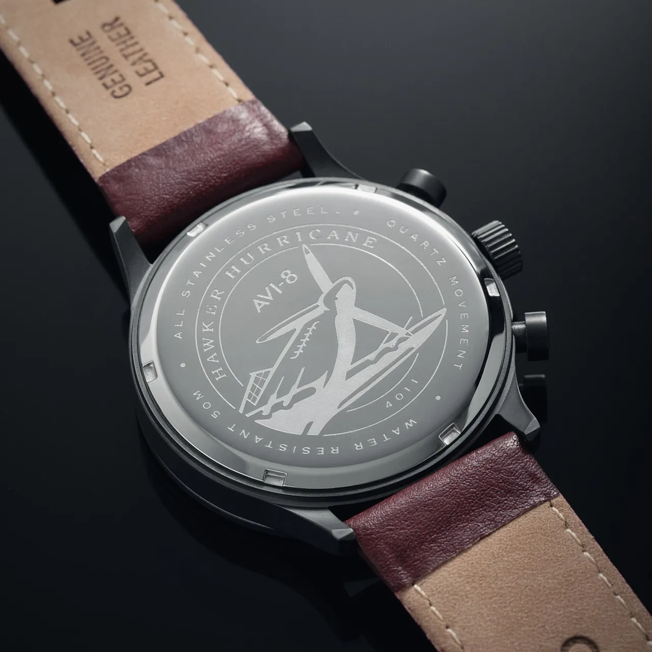 AVI-8 Hawker Hurricane Classic Chronograph Blood Red AV40110S detay görseli 5