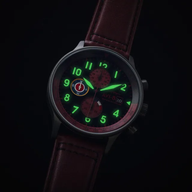 AVI-8 Hawker Hurricane Classic Chronograph Blood Red AV40110S Görsel 4