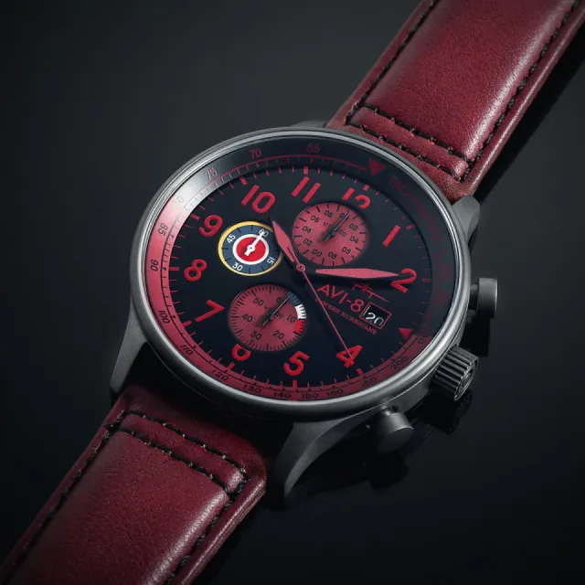 AVI-8 Hawker Hurricane Classic Chronograph Blood Red AV40110S Görsel 5