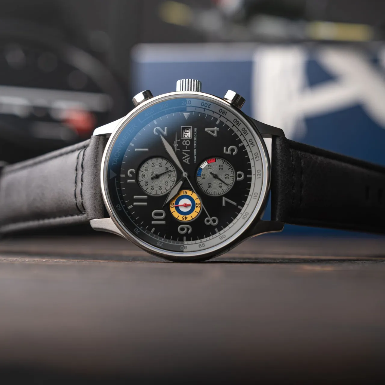 AVI-8 Hawker Hurricane Classic Chronograph Black AV40110U detay görseli 4