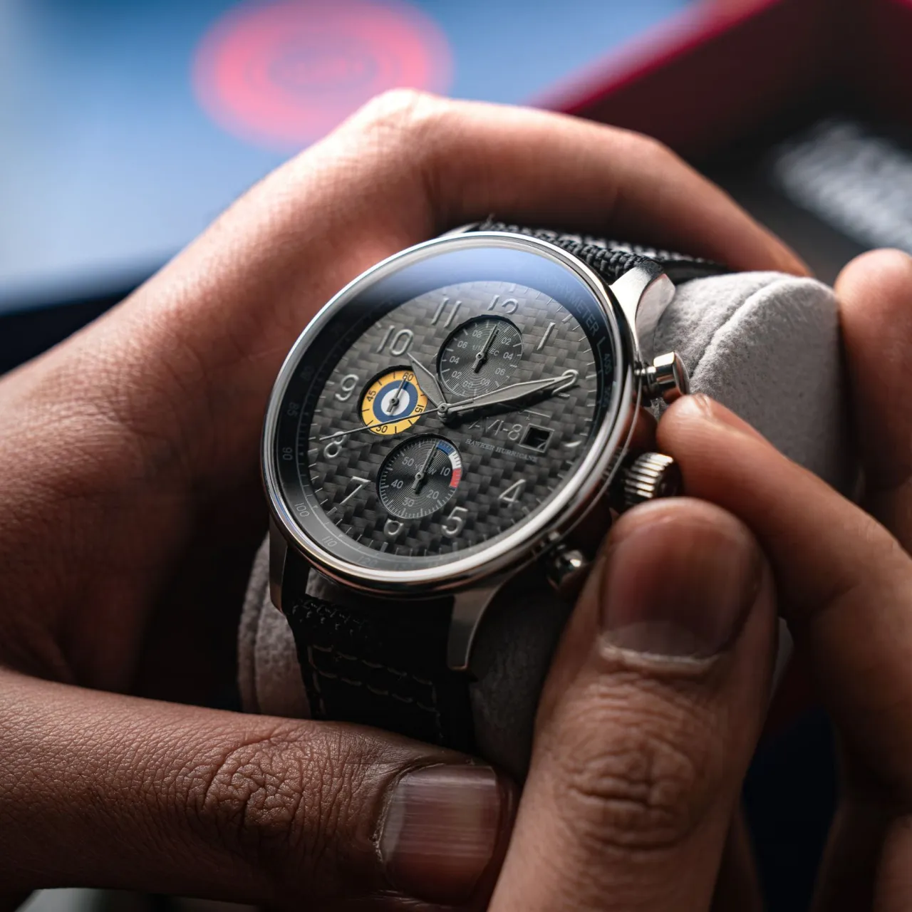 AVI-8 Hawker Hurricane Classic Chronograph Black AV40110W detay görseli 2