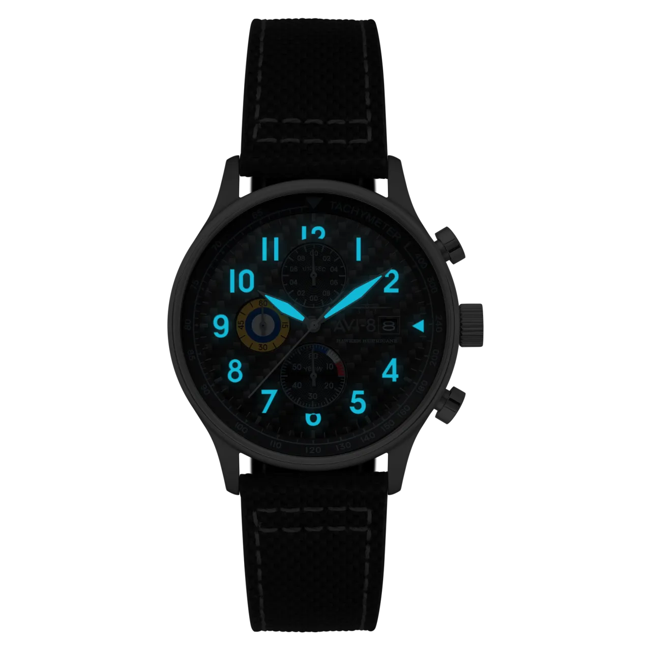 AVI-8 Hawker Hurricane Classic Chronograph Black AV40110W detay görseli 3