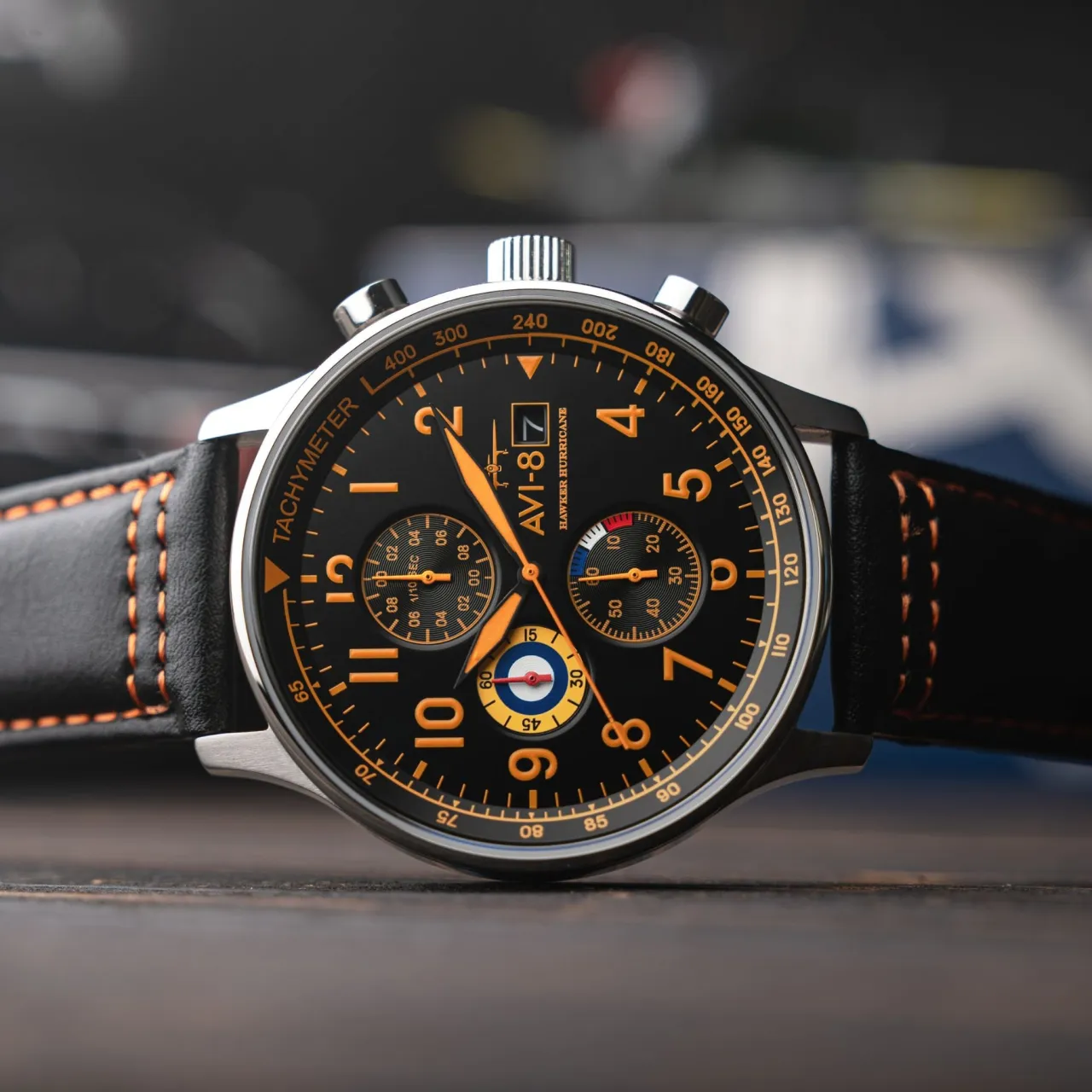 AVI-8 Hawker Hurricane Classic Chronograph Tiger Orange AV40110Y detay görseli 4