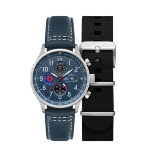 AVI-8 Hawker Hurricane Classic Chronograph Blue Otomatik AV40111A