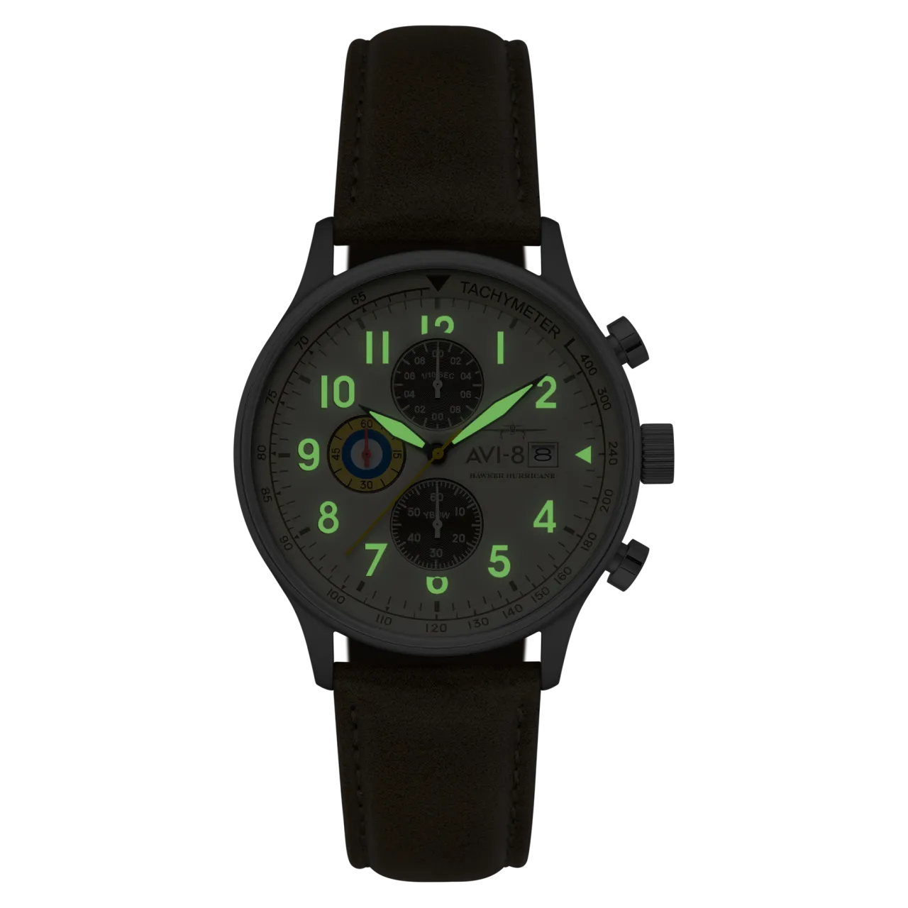 AVI-8 Hawker Hurricane Classic Chronograph Khaki AV4011B detay görseli 3