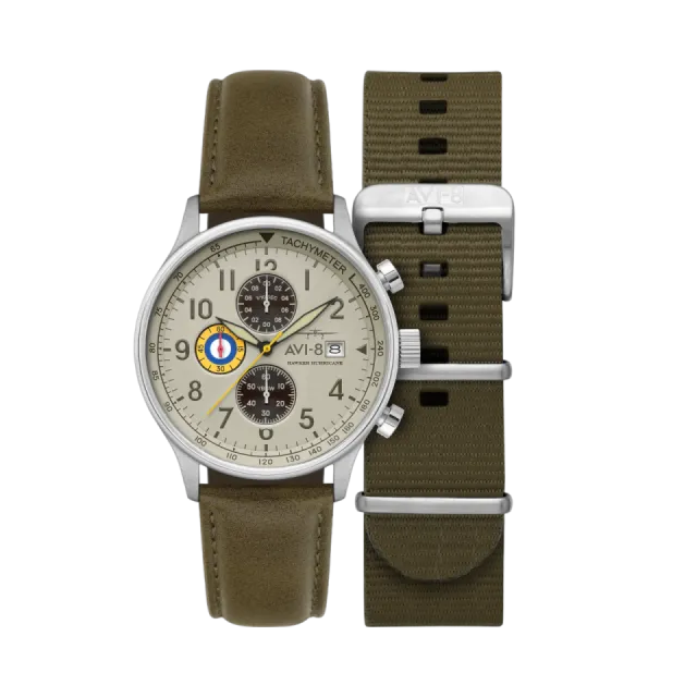 AVI-8 Hawker Hurricane Classic Chronograph Khaki AV4011B Görsel 1