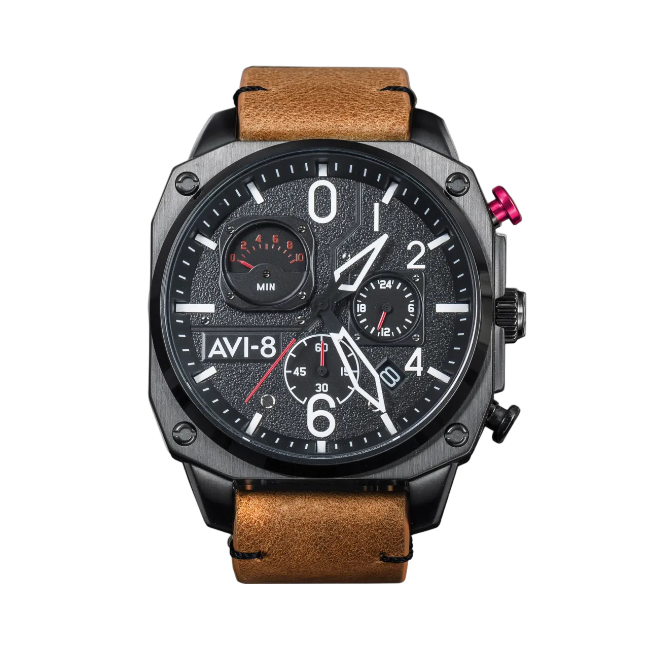 Avi-8 Hawker Hunter Retrograde Chronograph Charcoal Ember Brown AV405202