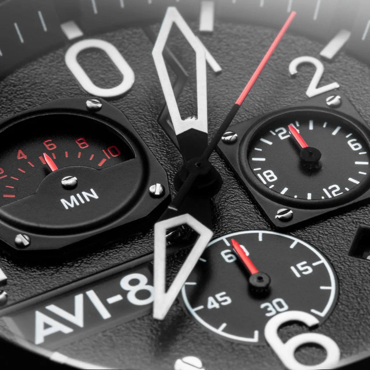 Avi-8 Hawker Hunter Retrograde Chronograph Charcoal Ember Brown AV405202 detay görseli 4