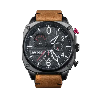 Avi-8 Hawker Hunter Retrograde Chronograph Charcoal Ember Brown AV405202