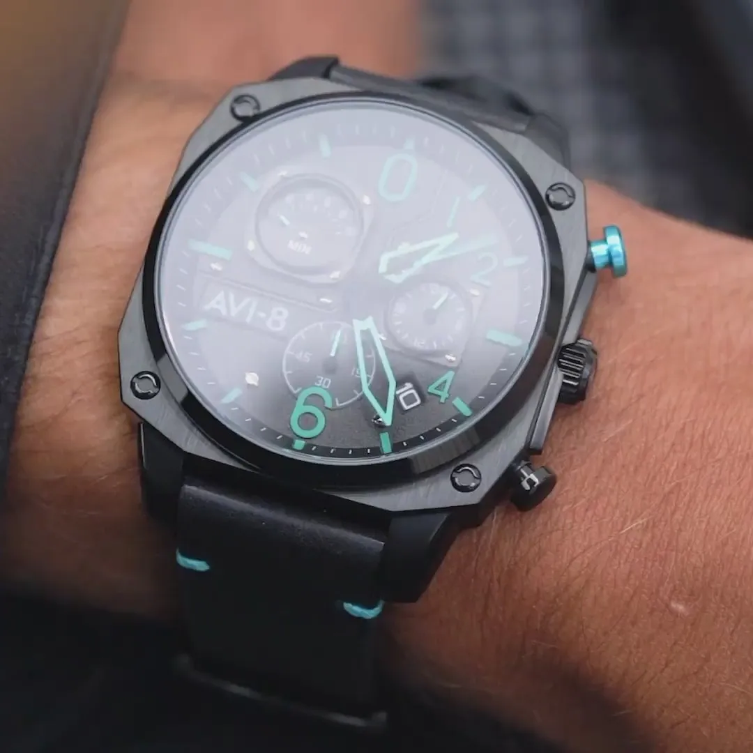 AVI-8 Hawker Hunter Retrograde Chronograph Blue Diamond AV405205 detay görseli 1