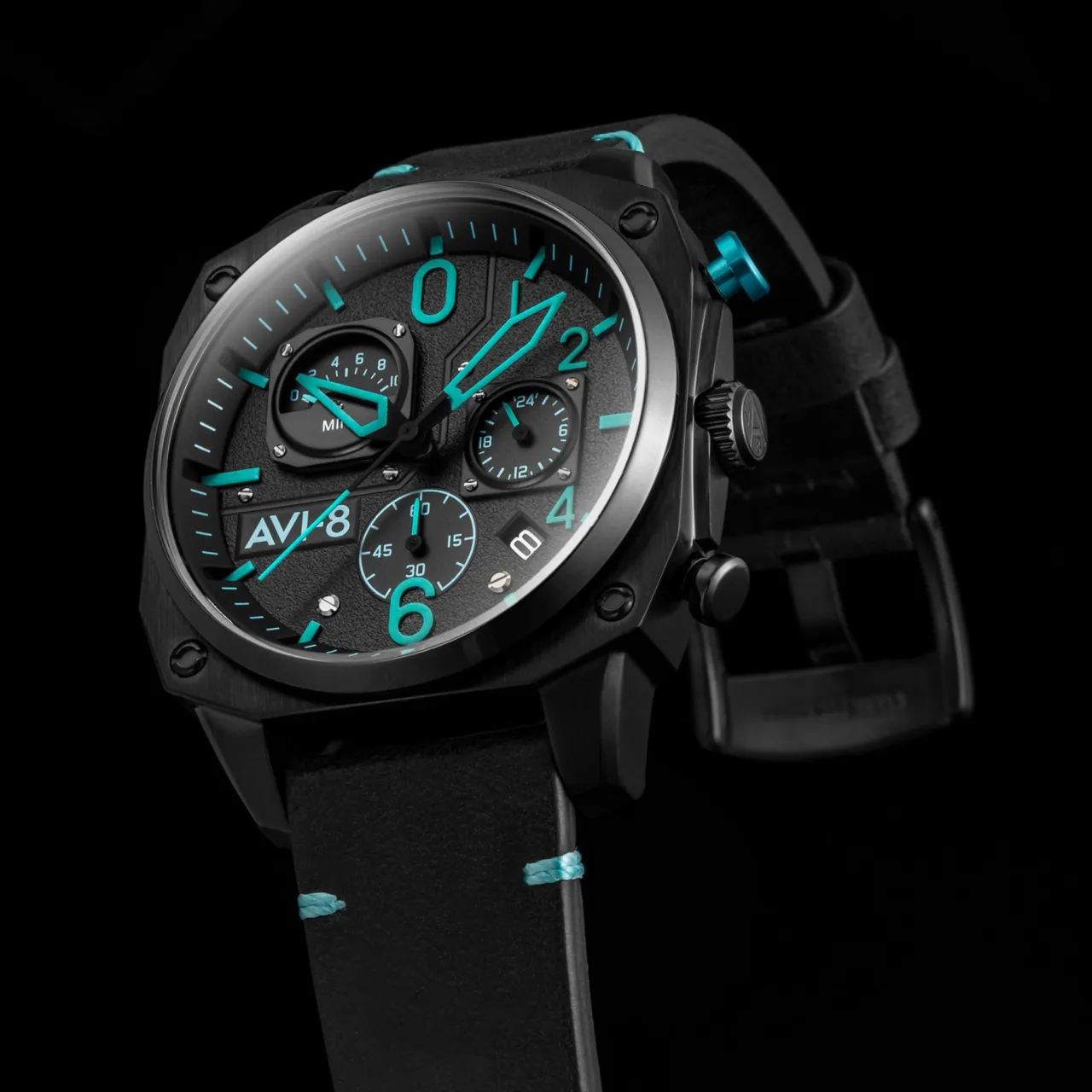 AVI-8 Hawker Hunter Retrograde Chronograph Blue Diamond AV405205 detay görseli 3