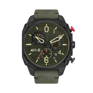 AVI-8 Hawker Hunter Retrograde Chronograph Deep Green Black AV405208
