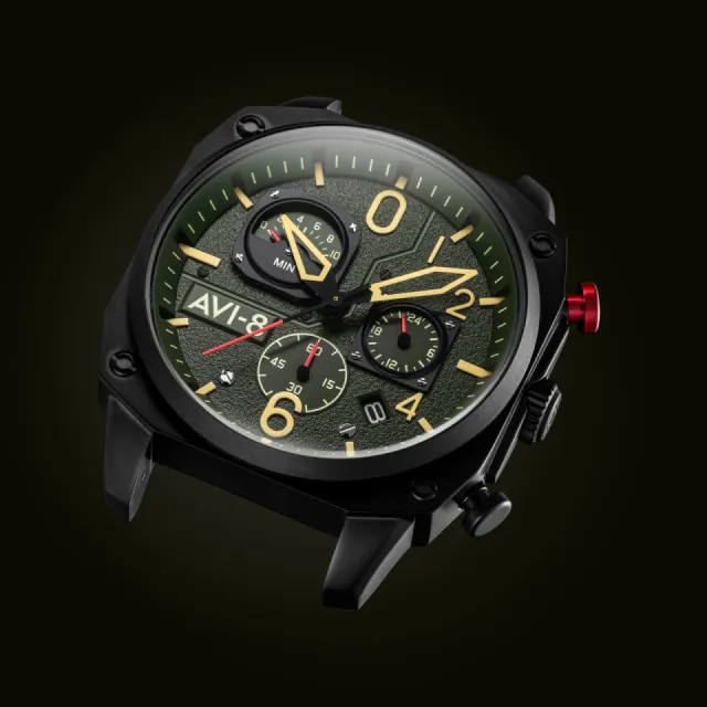 AVI-8 Hawker Hunter Retrograde Chronograph Deep Green Black AV405208 Görsel 6