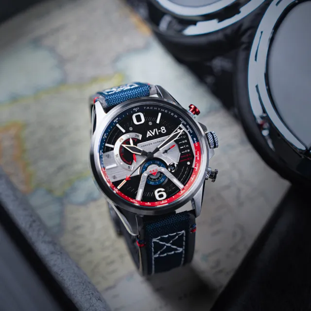 AVI-8 Hawker Harrier Dual Retrograde Chronograph Black AV405609 Görsel 7