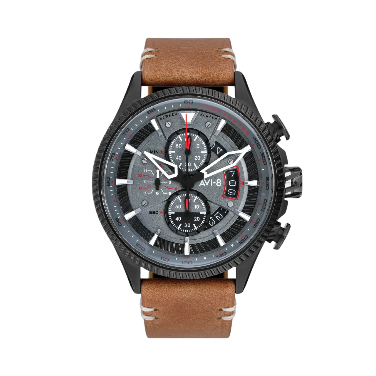 AVI-8 Hawker Hunter Avon Chronograph Scarlet Black Brown AV406403