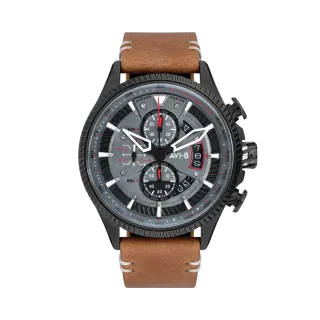 AVI-8 Hawker Hunter Avon Chronograph Scarlet Black Brown AV406403