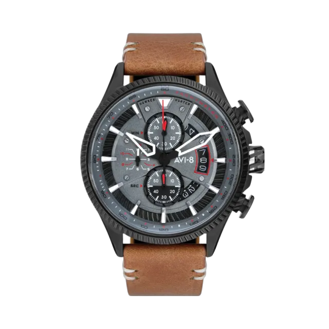 AVI-8 Hawker Hunter Avon Chronograph Scarlet Black Brown AV406403 Görsel 1