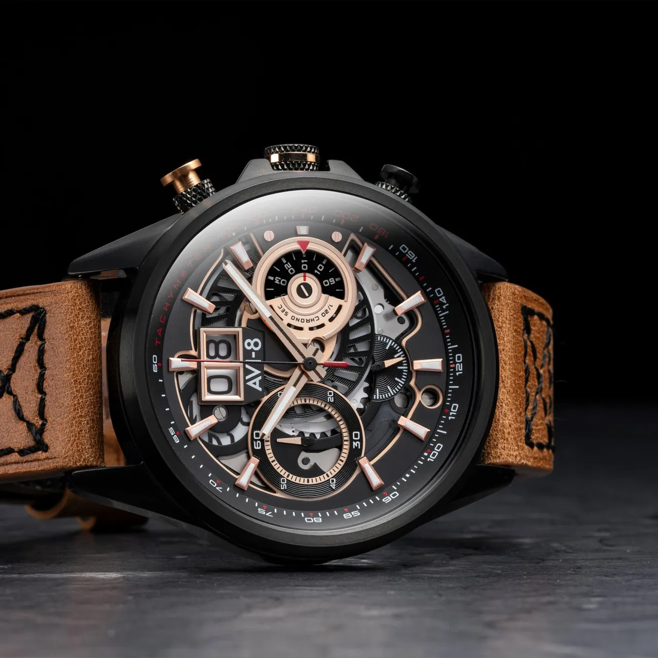 AVI-8 Hawker Harrier Matador Chronograph Bronze Carbon AV406503 detay görseli 3