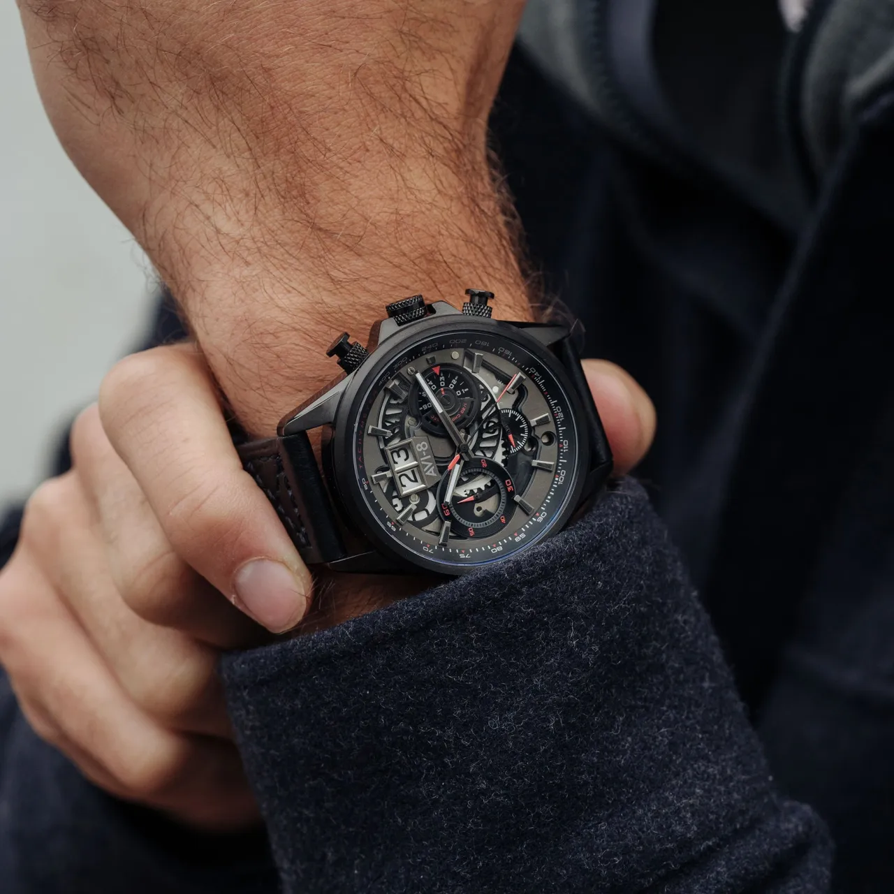 AVI-8 Hawker Harrier Matador Chronograph Stealth Black AV406505 detay görseli 5