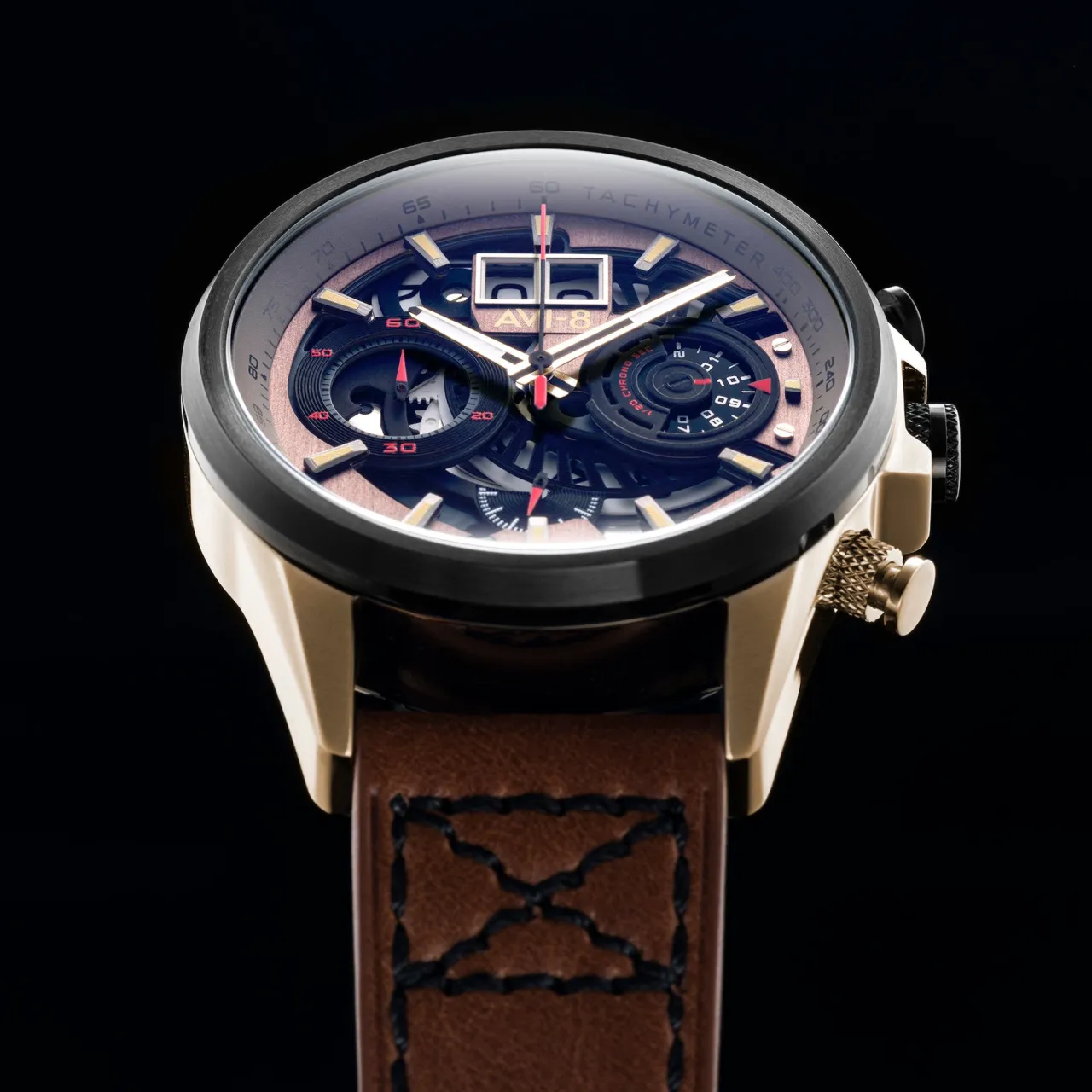 AVI-8 Hawker Harrier Matador Chronograph Brown AV406506 detay görseli 4
