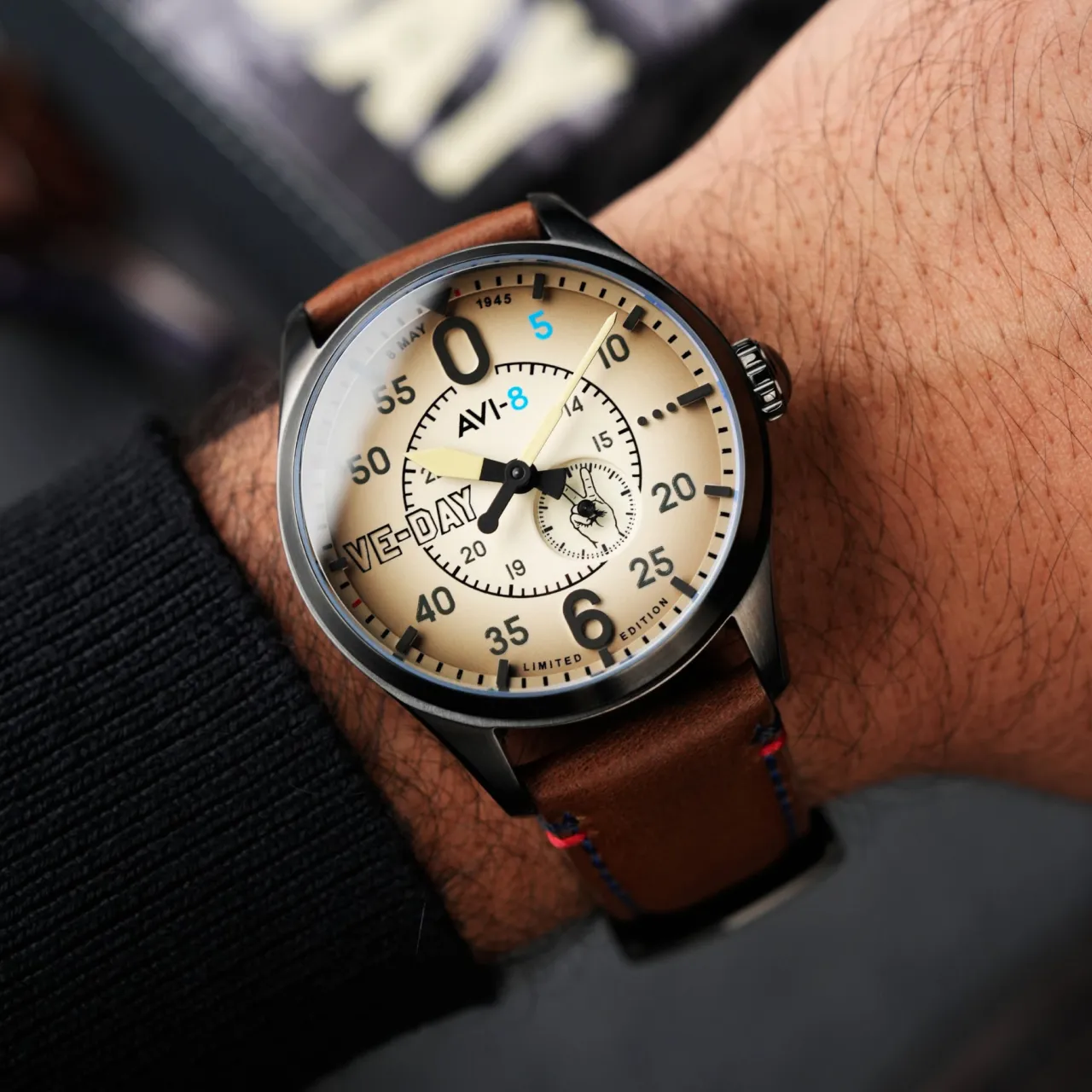 AVI-8 Spitfire Type 300 Automatic Cream Valour Canvas AV407302 detay görseli 1