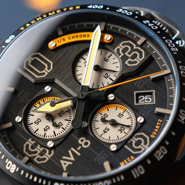 AVI-8 P-51 Mustang Blakeslee Chronograph Black AV407707 Görsel 7