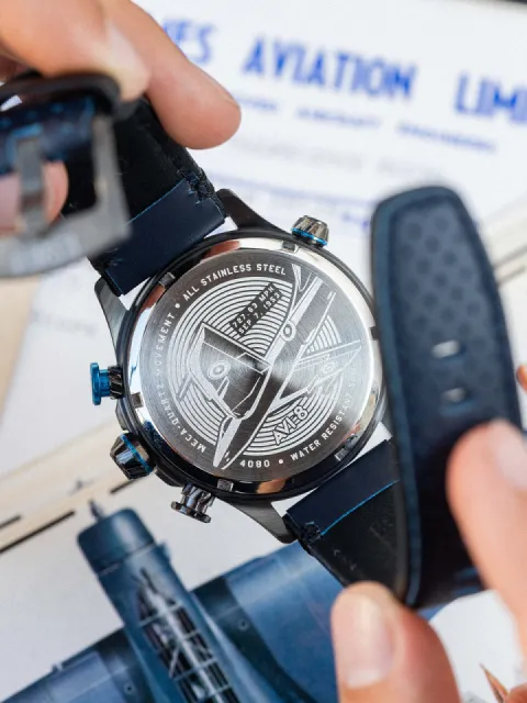 AVI-8 Hawker Hunter Duke Meca-Quartz Chronograph Black AV408002 Görsel 3