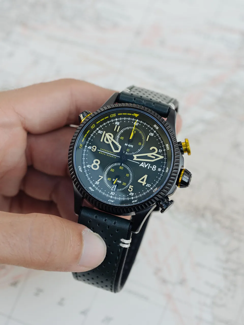 AVI-8 Hawker Hunter Duke Meca-Quartz Chronograph Green AV408003 detay görseli 2