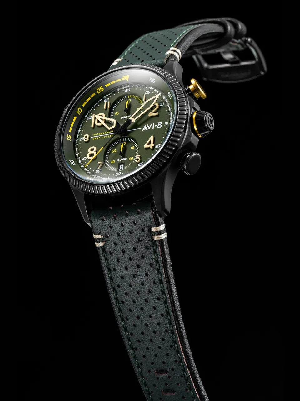 AVI-8 Hawker Hunter Duke Meca-Quartz Chronograph Green AV408003 detay görseli 3
