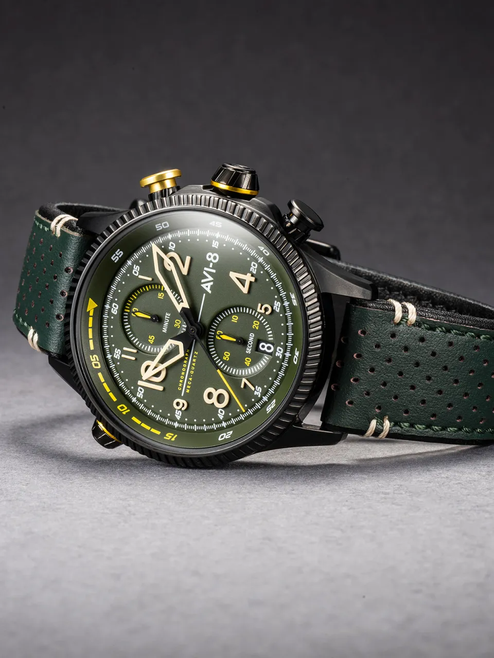 AVI-8 Hawker Hunter Duke Meca-Quartz Chronograph Green AV408003 detay görseli 4