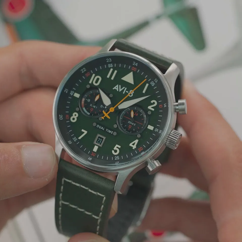 AVI-8 Hawker Hurricane Carey Dual Time Green AV408802 detay görseli 1
