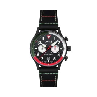 AVI-8 Hawker Hurricane Carey Dual Time Tri Color Black AV408808