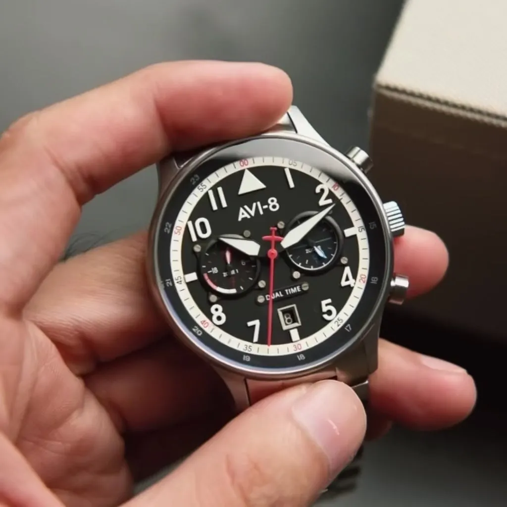 AVI-8 Hawker Hurricane Carey Dual Time Black AV408811 detay görseli 1
