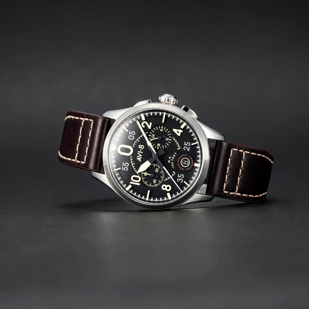 AVI-8 Spitfire Lock Chronograph Midnight Oak AV408901 detay görseli 4