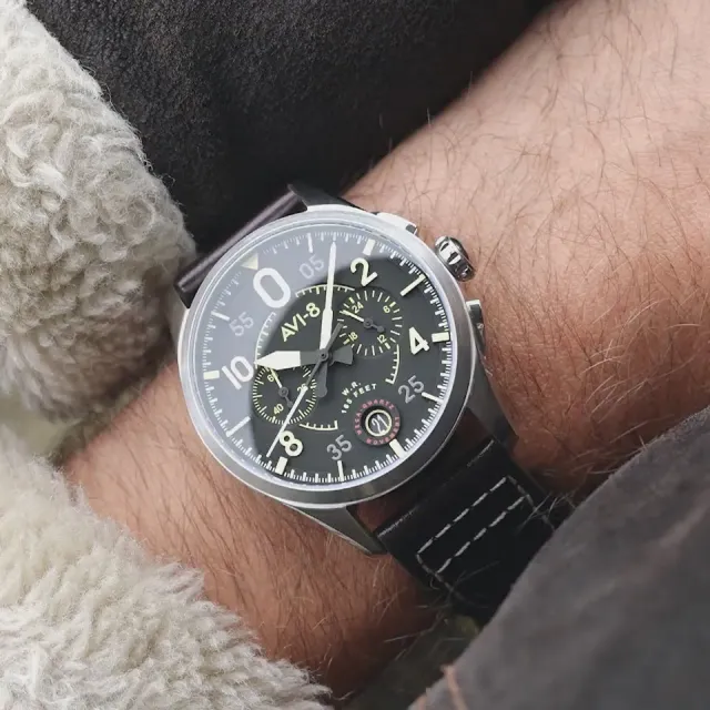 AVI-8 Spitfire Lock Chronograph Midnight Oak AV408901 Görsel 2