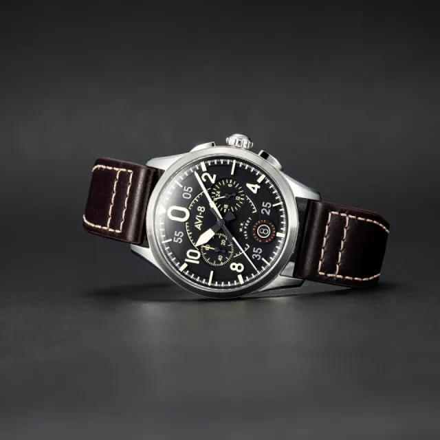 AVI-8 Spitfire Lock Chronograph Midnight Oak AV408901 Görsel 5