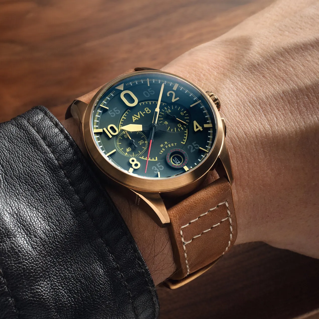 AVI-8 Spitfire Lock Chronograph Otomatik Yeşil AV408902 detay görseli 2