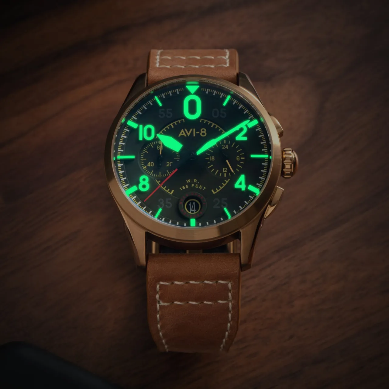 AVI-8 Spitfire Lock Chronograph Otomatik Yeşil AV408902 detay görseli 4
